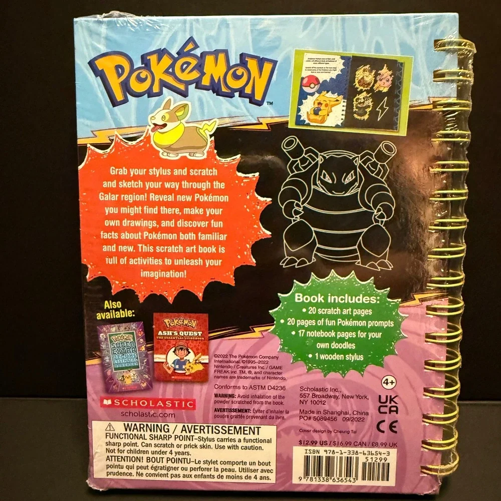 Pokemon Scratch and Sketch Secrets Kids OS New Activity Book Scholastic Galar